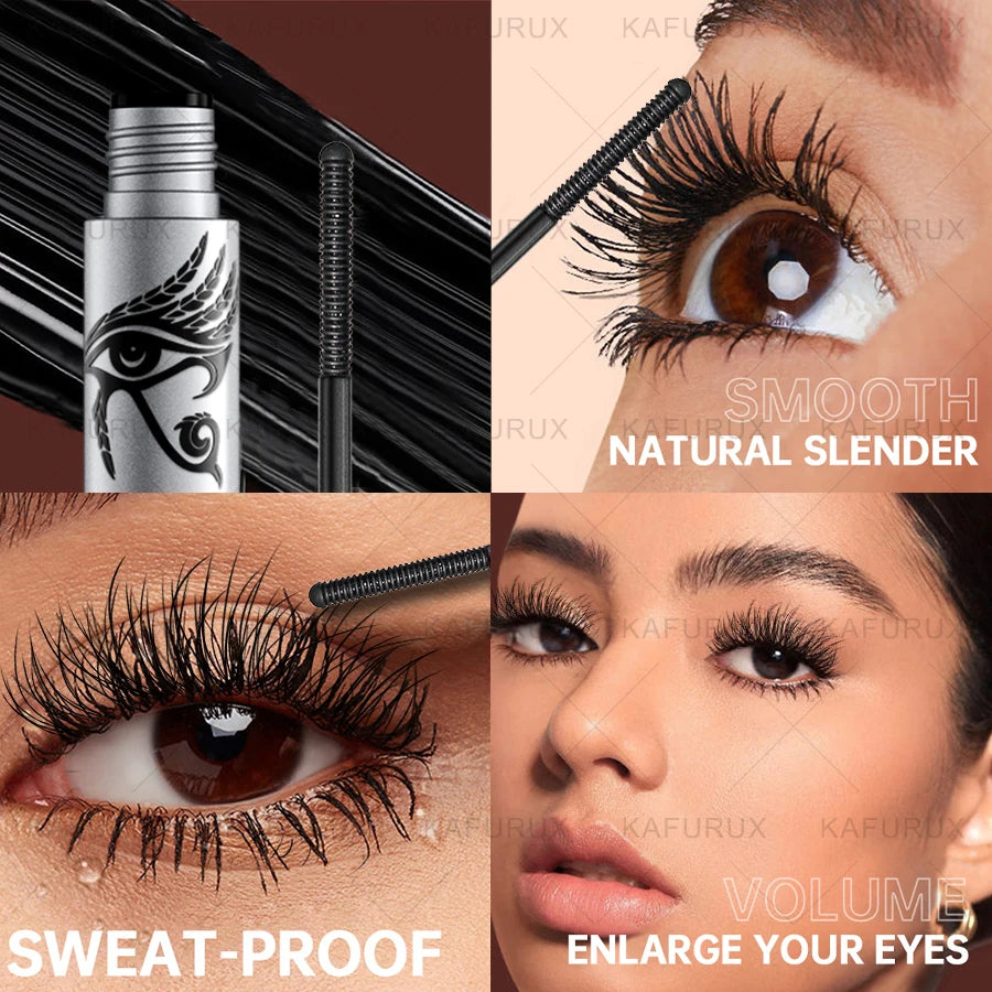 Black Silk Fiber Curling Mascara Ultra-fine Brush Lengthening Qme
