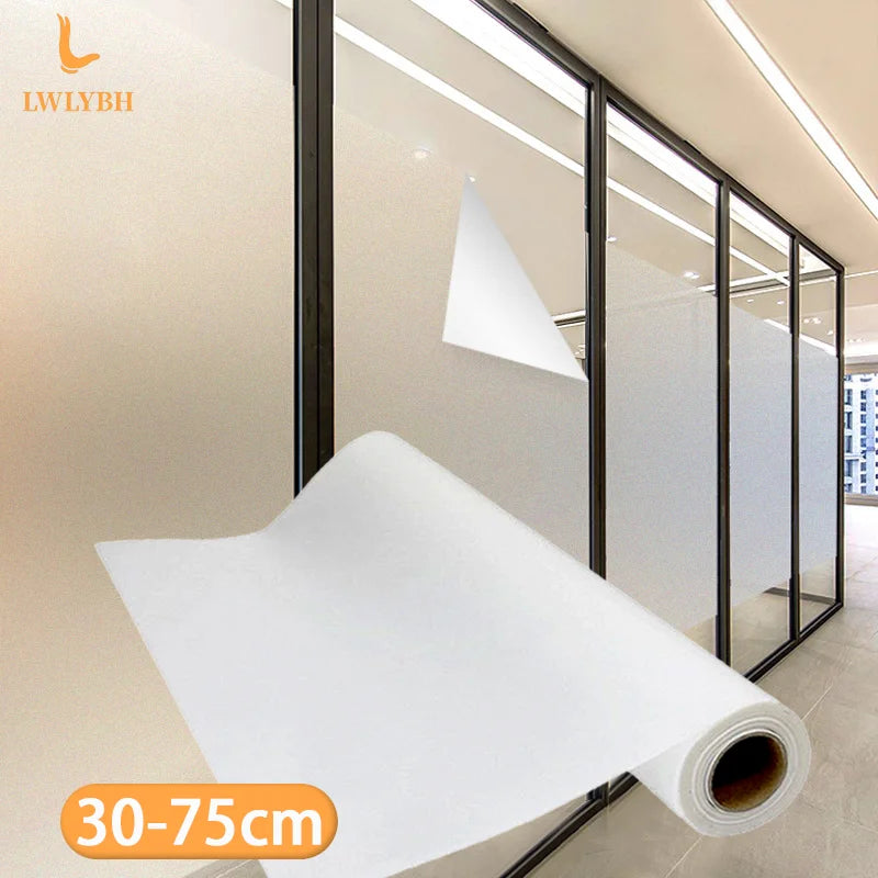 Frosted Static Cling Window Privacy Film No Glue Pure Matte Window Film For Office Bathroom Shower Door Screens Glass Stickers Qme