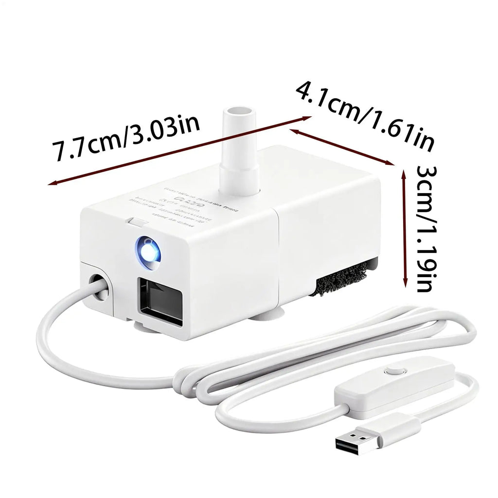 Pet Water Fountain Pump 5V Submersible IPX8 Waterproof Detachable Qme