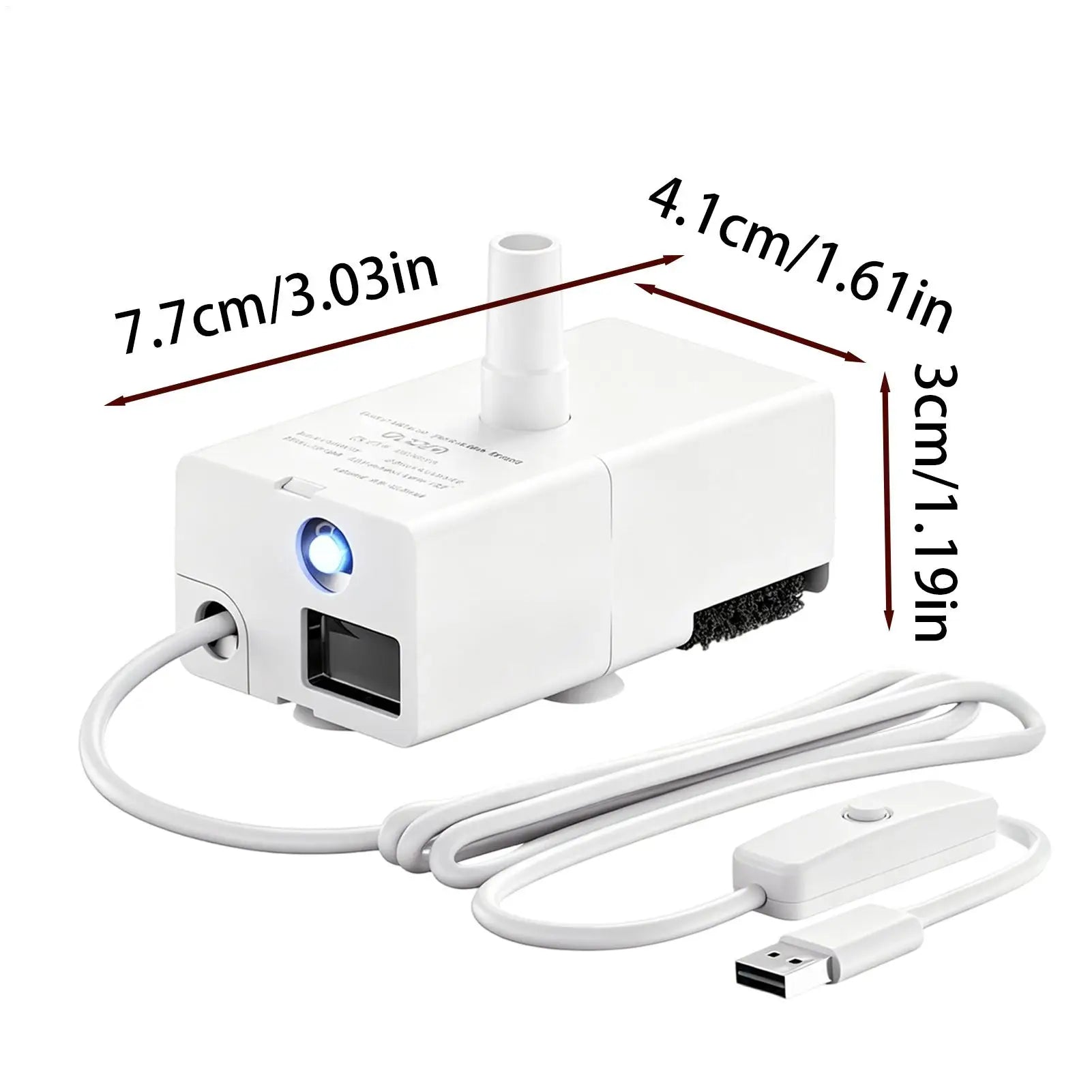 Pet Water Fountain Pump 5V Submersible IPX8 Waterproof Detachable Qme