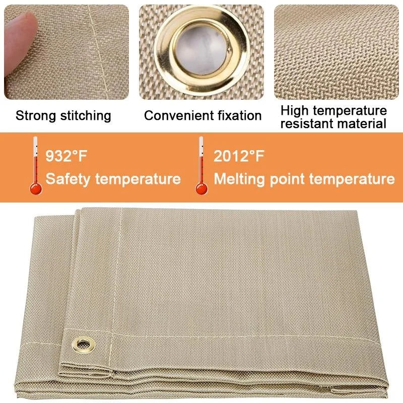 Outdoor Camping Fireproof Cloth Picnic Barbecue Insulation Mat Flame Qme