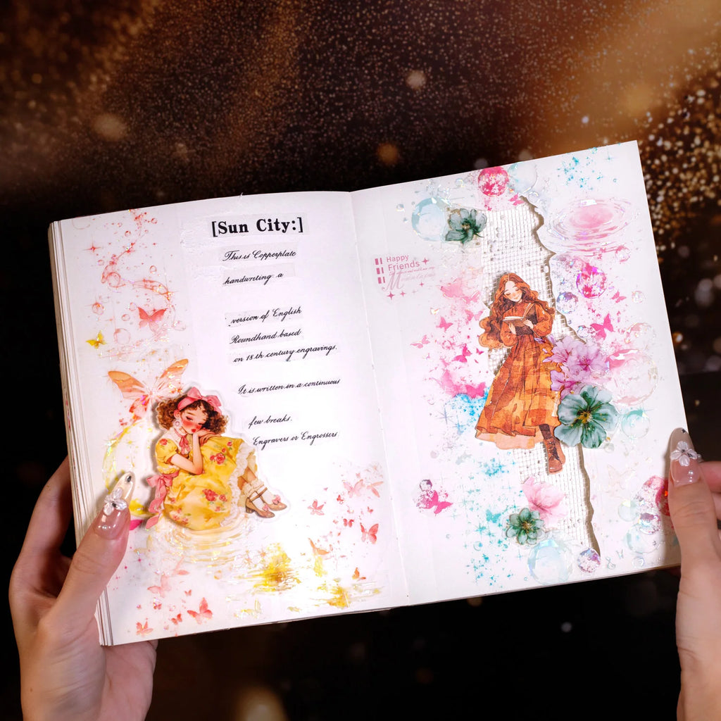 1 Roll Dreamy Butterfly Seashell Iridescent Washi Tape for Scrapbooking DIY Decoration Collage Material Phone Case Notebook Qme