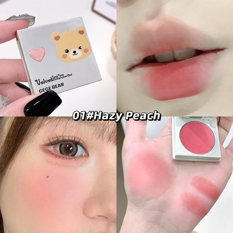 Gege Bear Velvet Multi-purpose Mud Lip Blush Cream Long-lasting Qme GX1236-1