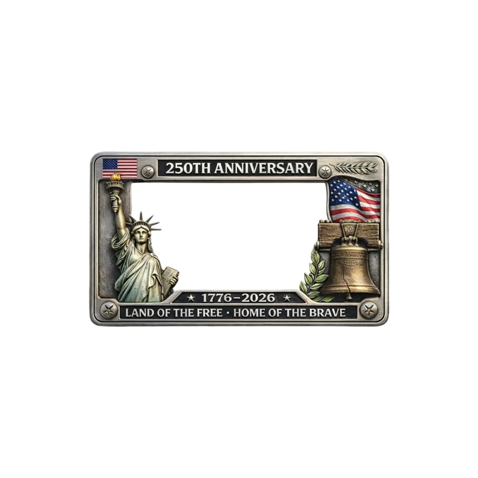 Statue Of License Plate Frame Featuring The Design Of The Statue Of Suitable For Front and Rear Car Decoration Qme