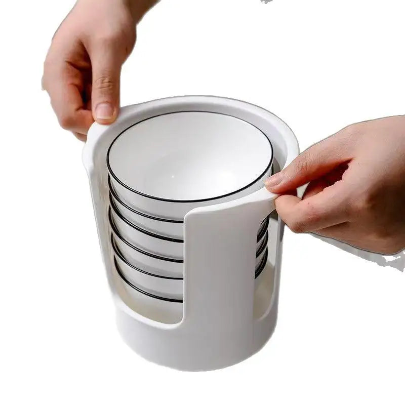 Bowl Storage Rack Dish Kitchen Tableware Draining Easy TakeCC11 Qme one size White