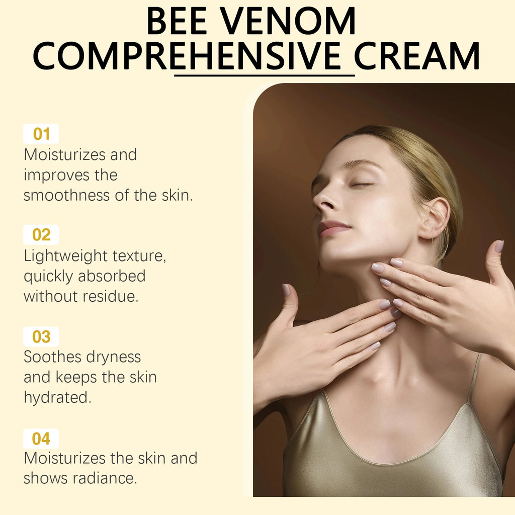 Bee Venom Skin Moisturizer Nourish Dryness Skin Anti Cellulite Firming Brightening Smoothing Body & Face Care Creams Non-Greasy Qme