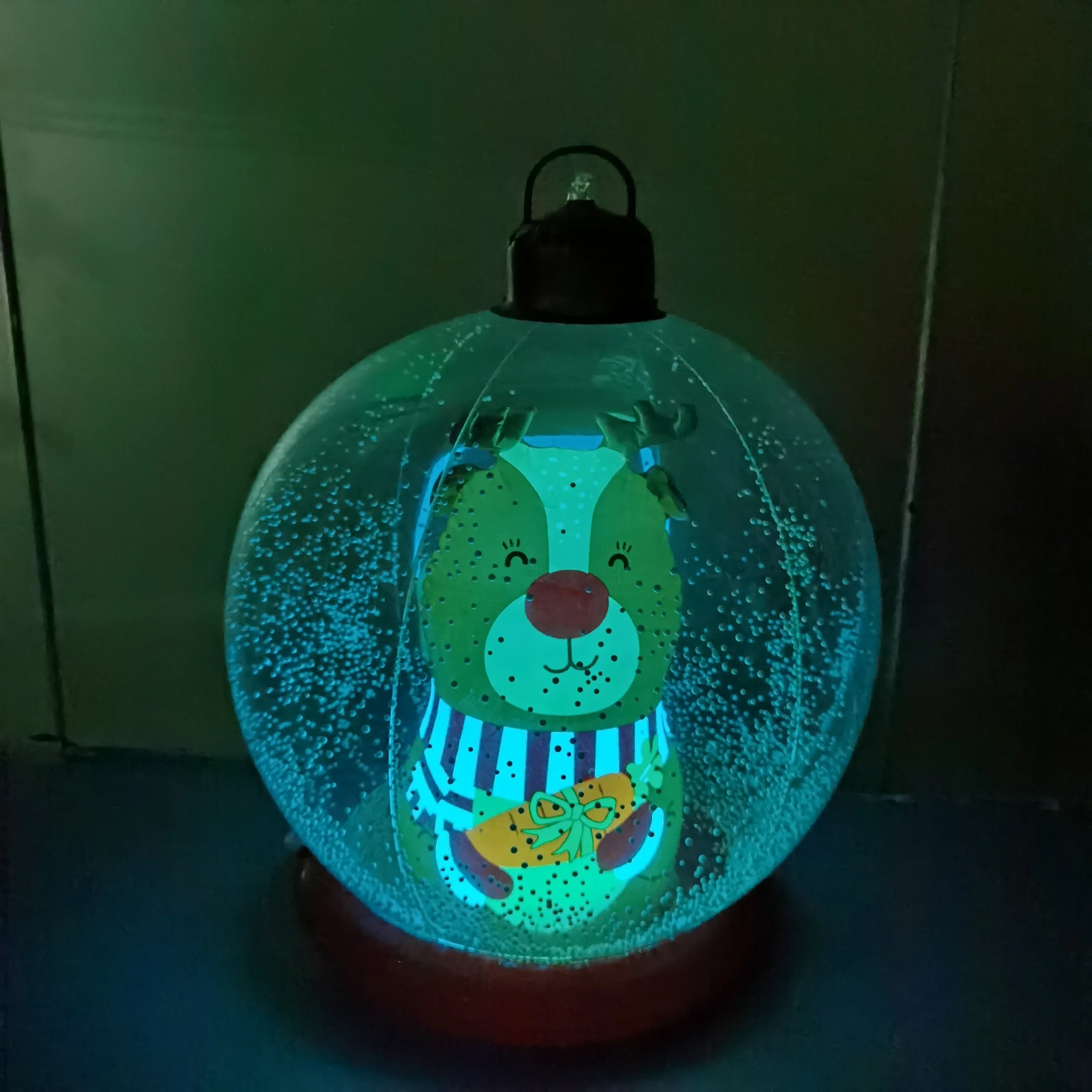 PVC inflatable transparent luminous Christmas ball 24-inch decorated Christmas indoor patio Christmas tree atmosphere ball Qme Christmas elk 60cm