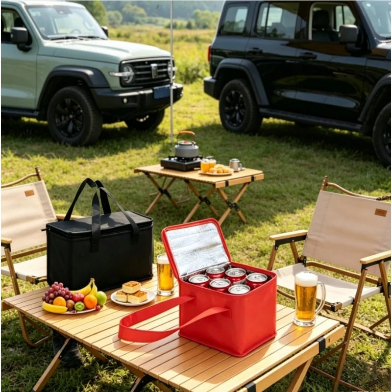 Portable Lunch Cooler Bag Folding Insulation Picnic Ice Pack Food Thermal Bag Drink Carrier Insulated Bags Beer Delivery Bag Qme