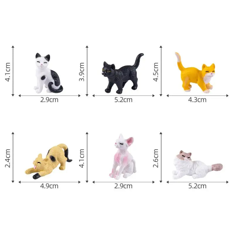 3 Animal Miniature Fairy Garden Decoration Kitten Figurine Home Decor Qme