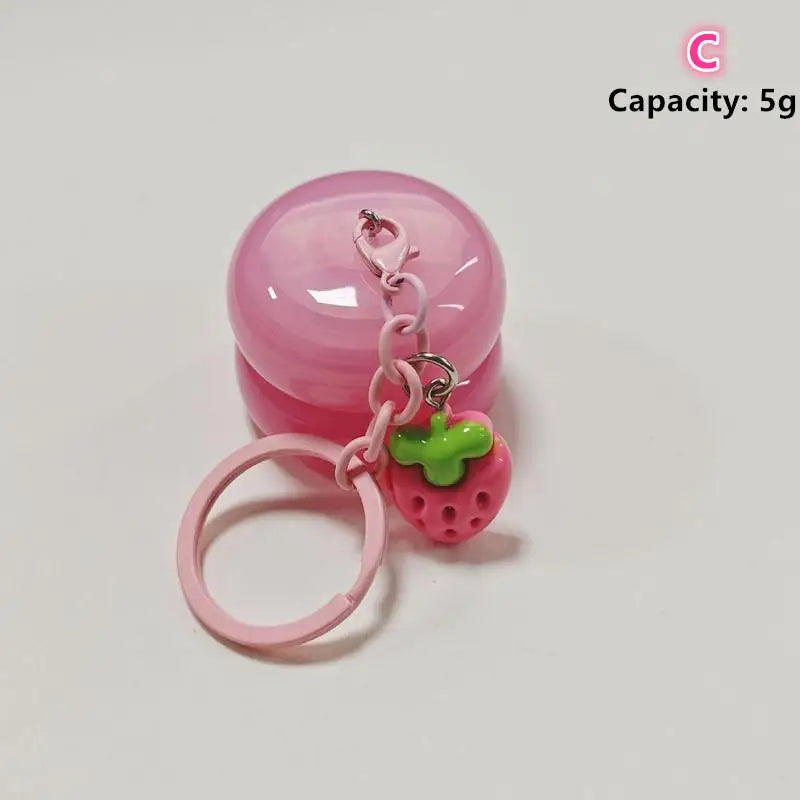 Mini Plastic Lip Balm Containers Keychain Portable Jars Mask Cream Qme C