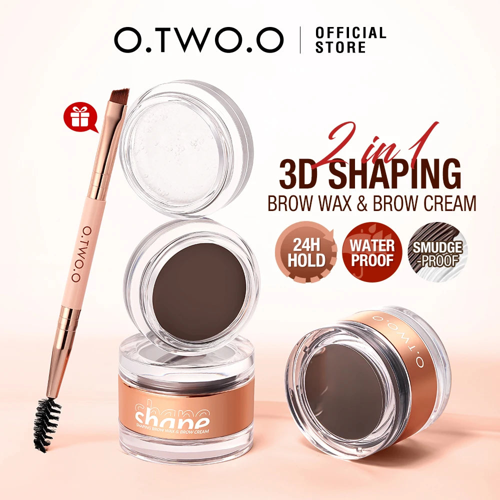 O TWO Eyebrow Pomade Brow Gel Wax 1 Waterproof Long Lasting Creamy Qme