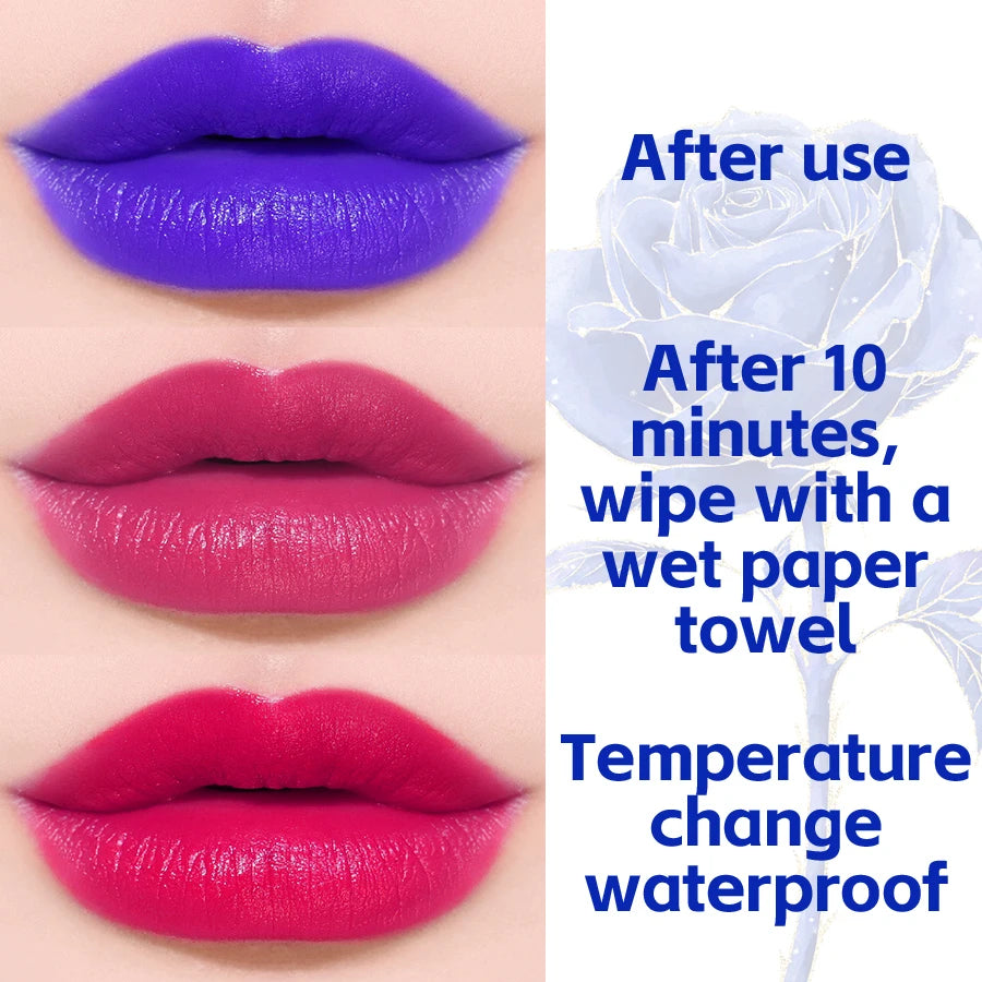 Blue Rose Lipstick Temperature Changing Lipstic Moisturizing Female Qme