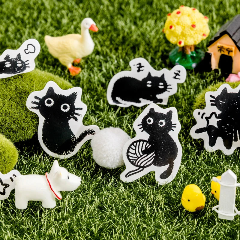 Mr. Paper 45Pcs/box Cute Cat Theme Box-Packed Stickers Handbook DIY Material Decoration Kawaii Stickers Korean Stationery Qme