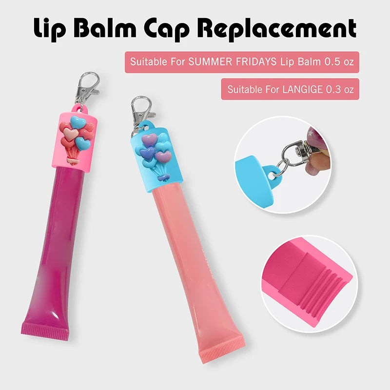 Portable Lipstick Pouch Keychain Balloon-shaped Protective Case Lip Qme