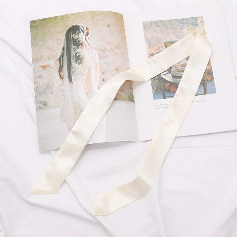 Long Bag Scarf Women Hair Band Lady Accessories Solid Skinny Scarves Qme Beige length 100cm