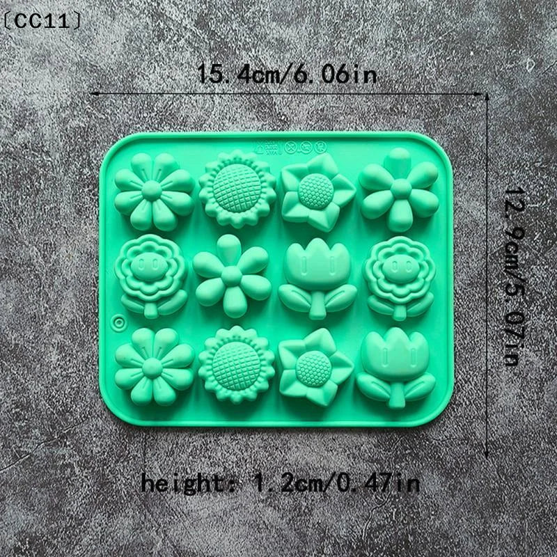 Food Grade Silicone Flower Mold Non Stick Homemade Baking Chocolate Qme