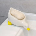 Random Soap Tray Self-draining Soap Rack Duck-shaped Creative Rack for Shower Bathroom Kitchen Tub Sink Tray Bracket Bathroom Qme White