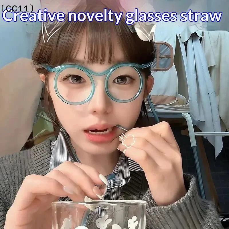 Funny Straw Glasses Flexible Drinking Tube Novelty Entertainment Qme