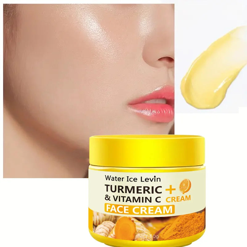 Turmeric and Vitamin C Face Cream - Deeply Moisturizes, Improves Skin Elasticity and Firmness, Contains Natural Antioxidants, Brightens and Evens Skin Tone Qme