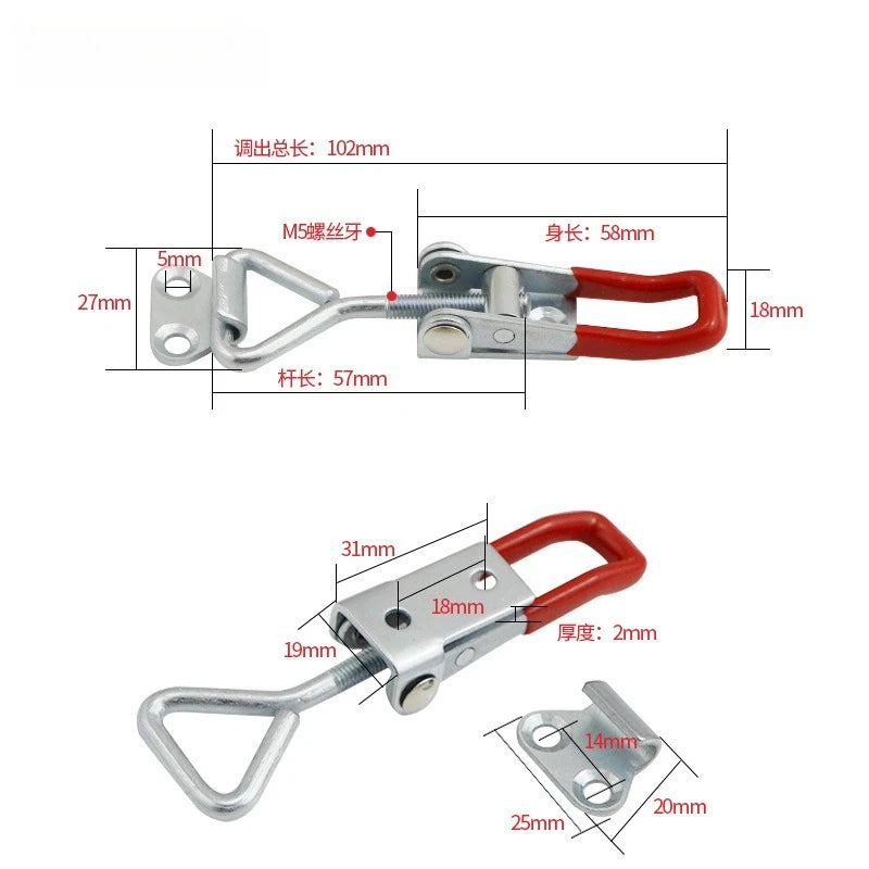 Adjustable Toggle Clamp Latch Heavy Duty Toggle Latches Holding Capacity Pull Latch Clamp For Smoker Lid Jig Tool Box Cas Qme