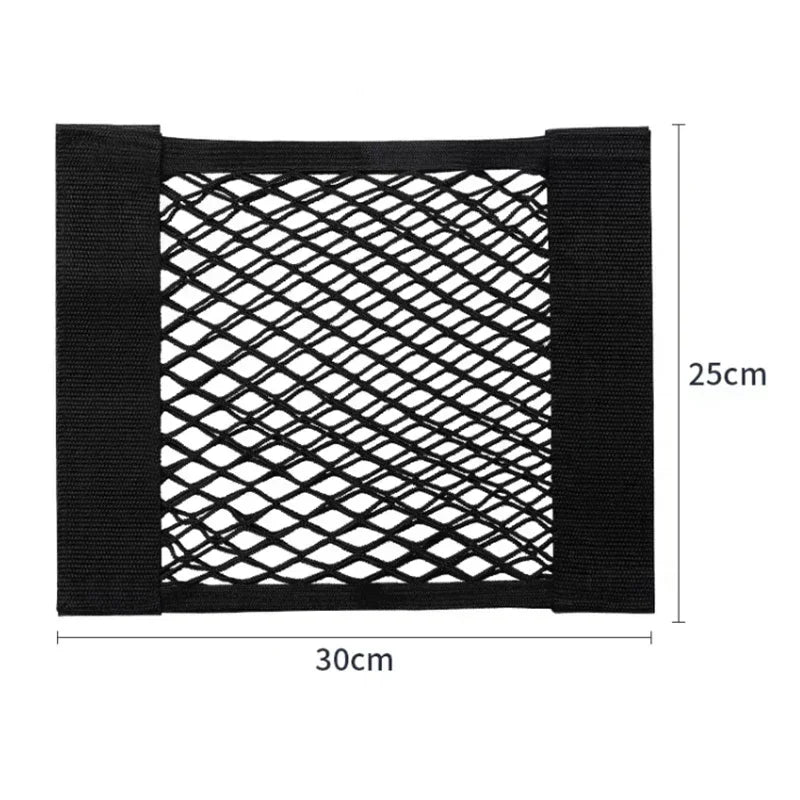 Car Storage Net Stretchable Mesh Pocket Magic Elastic Sticker Qme 30 x 25cm