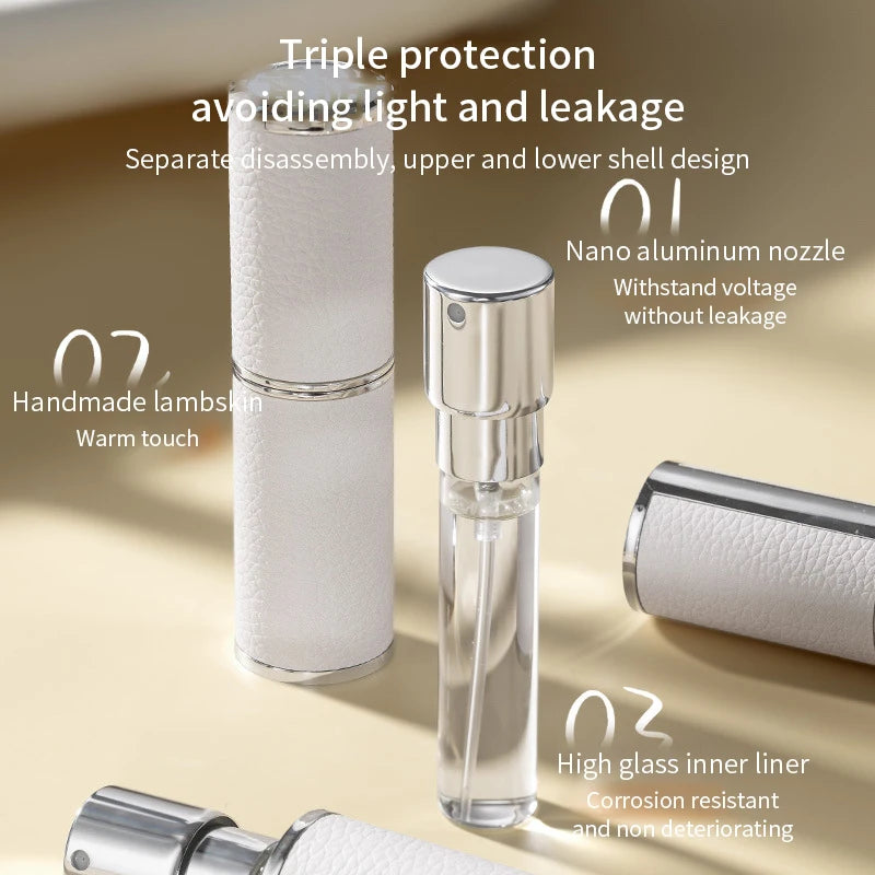 Leather Perfume Atomizer Portable Liquid Cosmetics Containers Qme