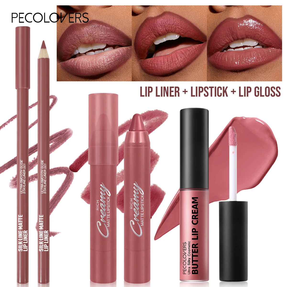 Long-lasting Non-stick Lipstick Pen&waterproof Lipliner Pencil Lip Qme