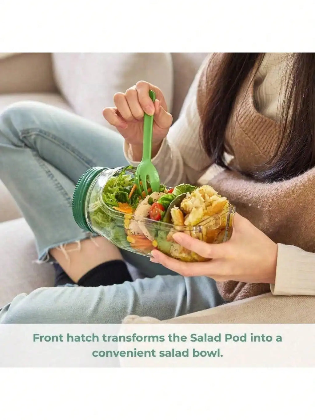 1 Side Opening Salad Box Leak Proof Cup Plastic Storage Can Vertical Qme