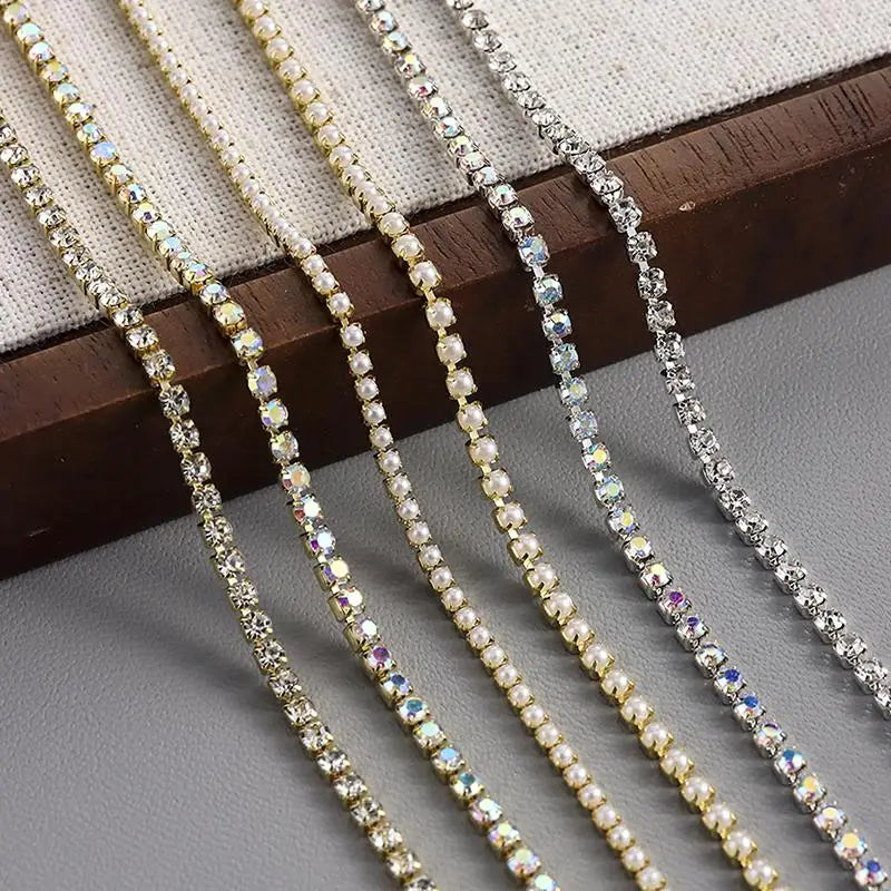 1 Box Metal Chain Nail Art Charms Multi-shape Golden Silvery Rose Qme