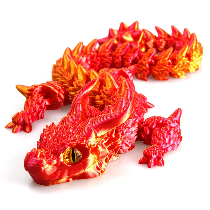 Arrival 3D Printed Akatsuki Magic Dragon Movable Joints Desk Toy Qme Red gold gradient