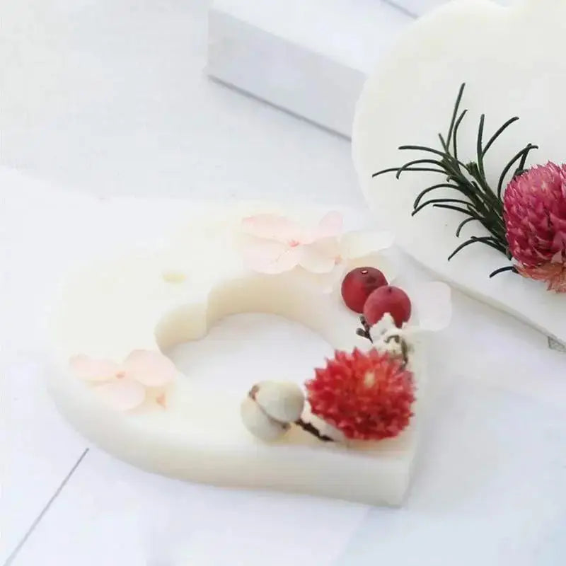 DIY Creative Handmade Silicone Mold Aromatherapy Plaster Soap DIY Cake Decoration 4 Sets Of 2 Hearts Can Be Divided Accessories Qme
