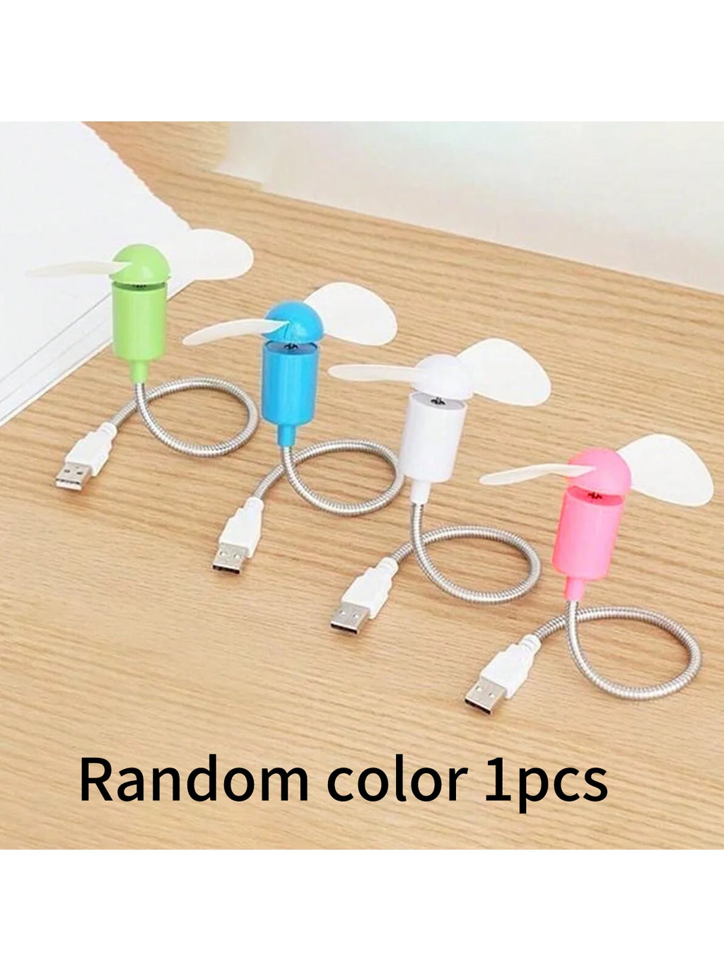Portable Flexible Silent High-wind USB Mini Fan Notebook Power Bank Qme WHITE
