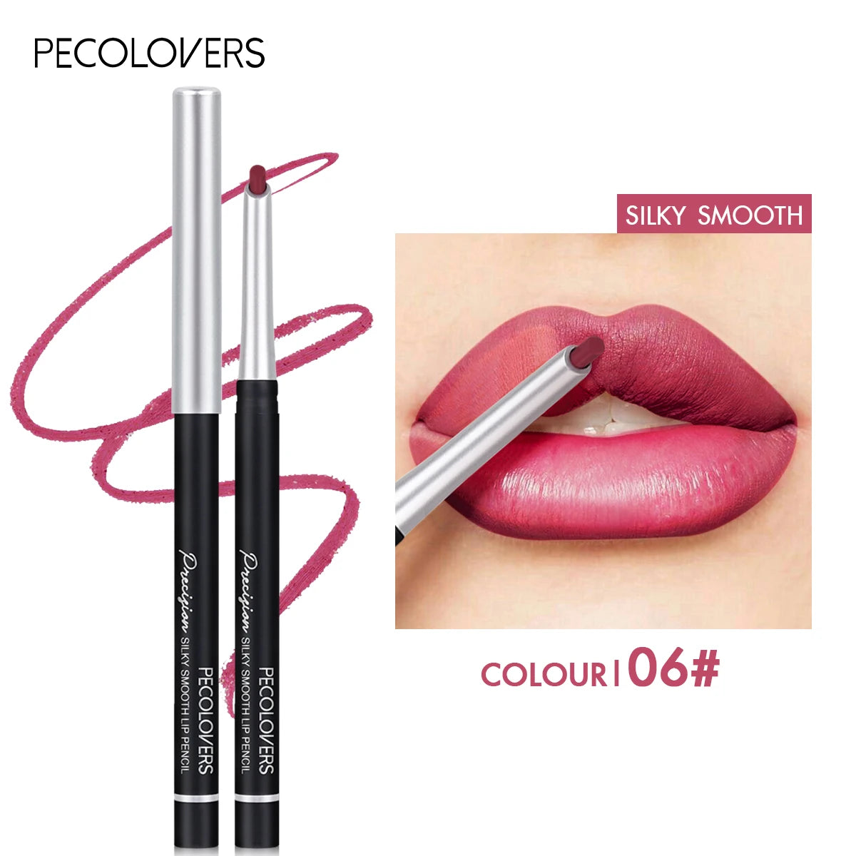 24-Color Matte Lip Liner Long-lasting Natural Effect Pencil All Skin Qme 06