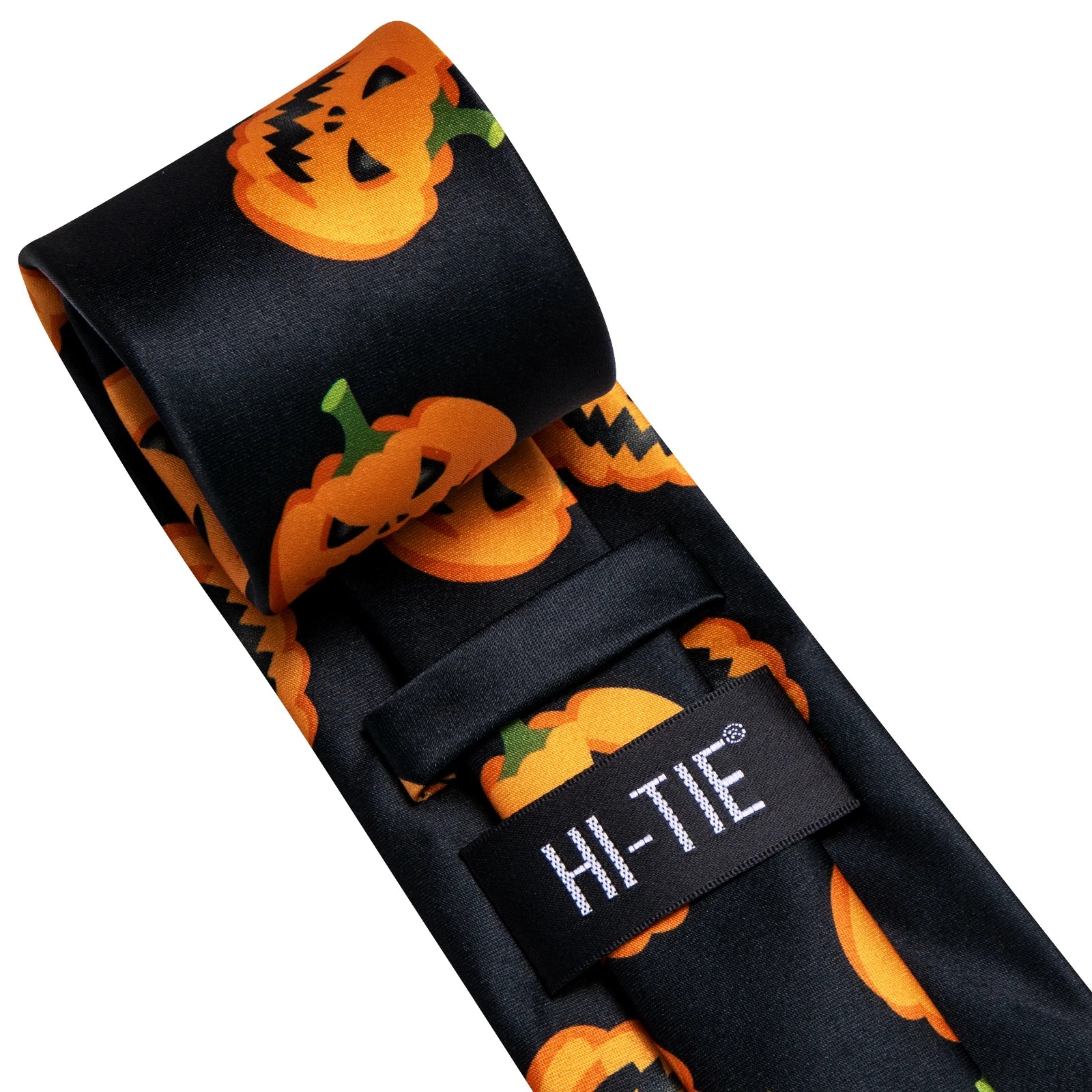 Hi-Tie Halloween Ties for Men Funny Necktie Thanksgiving Tie Handkerchief Cufflinks Gift for Men Gravats Novelty Designer Qme