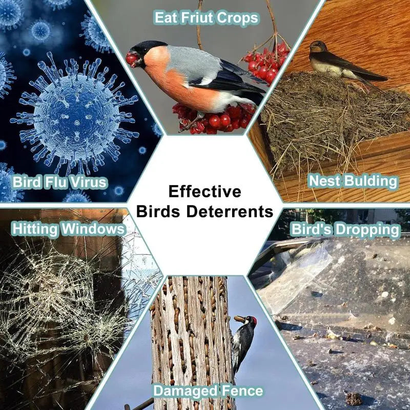 Control Artificial Scarecrow Reflective Waterproof Bird Scarer Qme