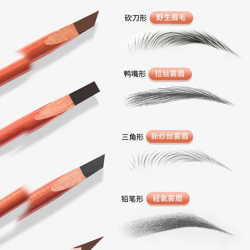Hard Eyebrow Pencil - Waterproof, Long-lasting, Matte Finish, Smooth & Blendable For Natural Looks Qme