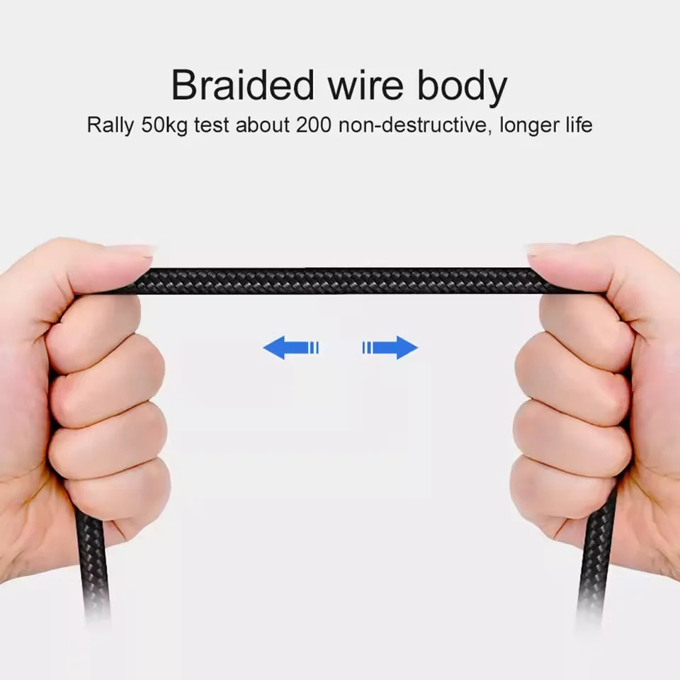 40W USB C Ports Fast Charge Cable Universal USB To Type C Data Cord 0.25M 1M 1.5M 2M PD Port Extension Nylon Braided Data Wire Qme