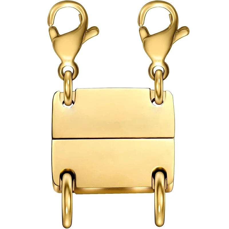 Layered Necklace Clasp 18K Gold and Silver Color Necklace Separator for Layering Multiple Necklace Clasps and Closures for Women Qme 2