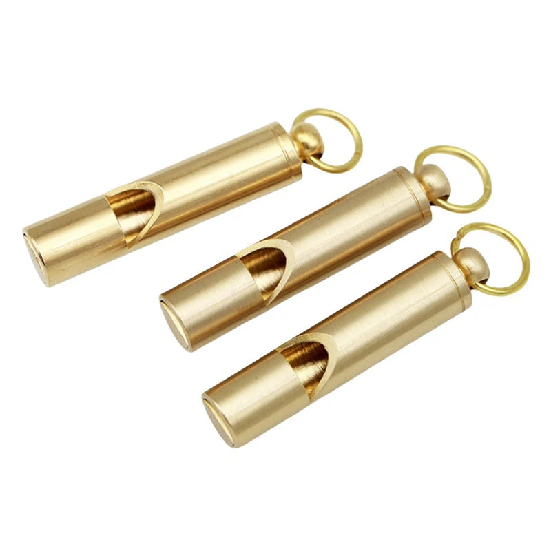Brass Whistle Decibel Portable Outdoor Hiking Camping Life-saving Qme