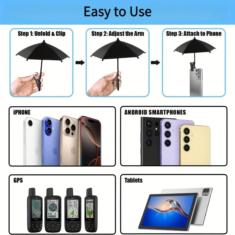 1pc mobile phone mini sunshade, can block sunlight and rain for outdoor activities, easy to use without the need for electricity Qme