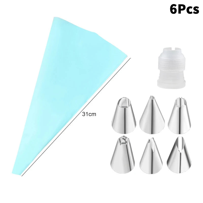 CC11Stainless Steel Piping Nozzle Kitchen Cake Icing Cream Decor Tool Qme 6 Blue