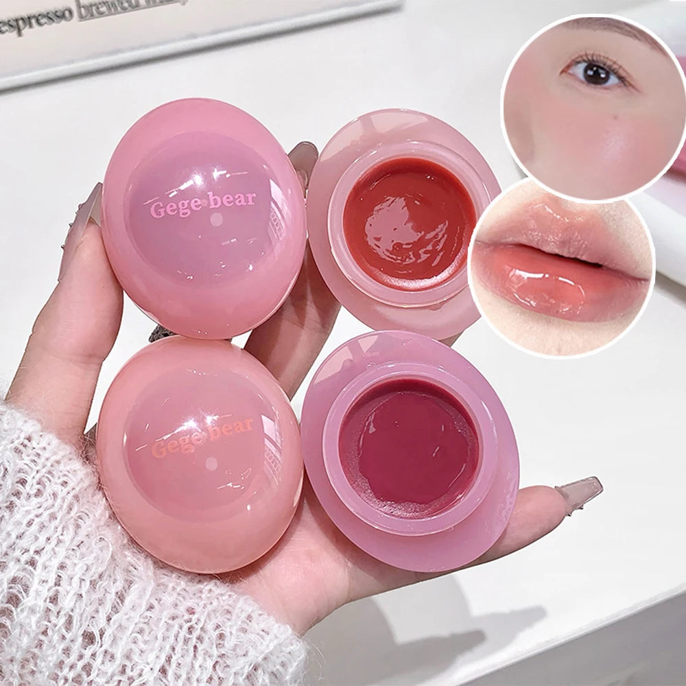 Gege Bear Dual-use Lip Jelly Glaze Blush Moisturizing Jam Gloss Honey Qme