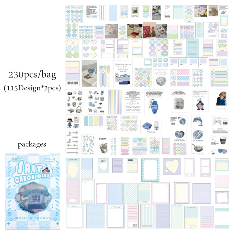 Junk Journal Boxed Stickers Perfect for gift wrapping embellishment, photo album decoration, suitable for phone cases notebooks. Qme A