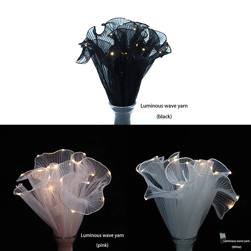 White Emit LightFloral Packaging For Bouquets Flower Wrapping Paper Wrinkled Gift Packaging Qme