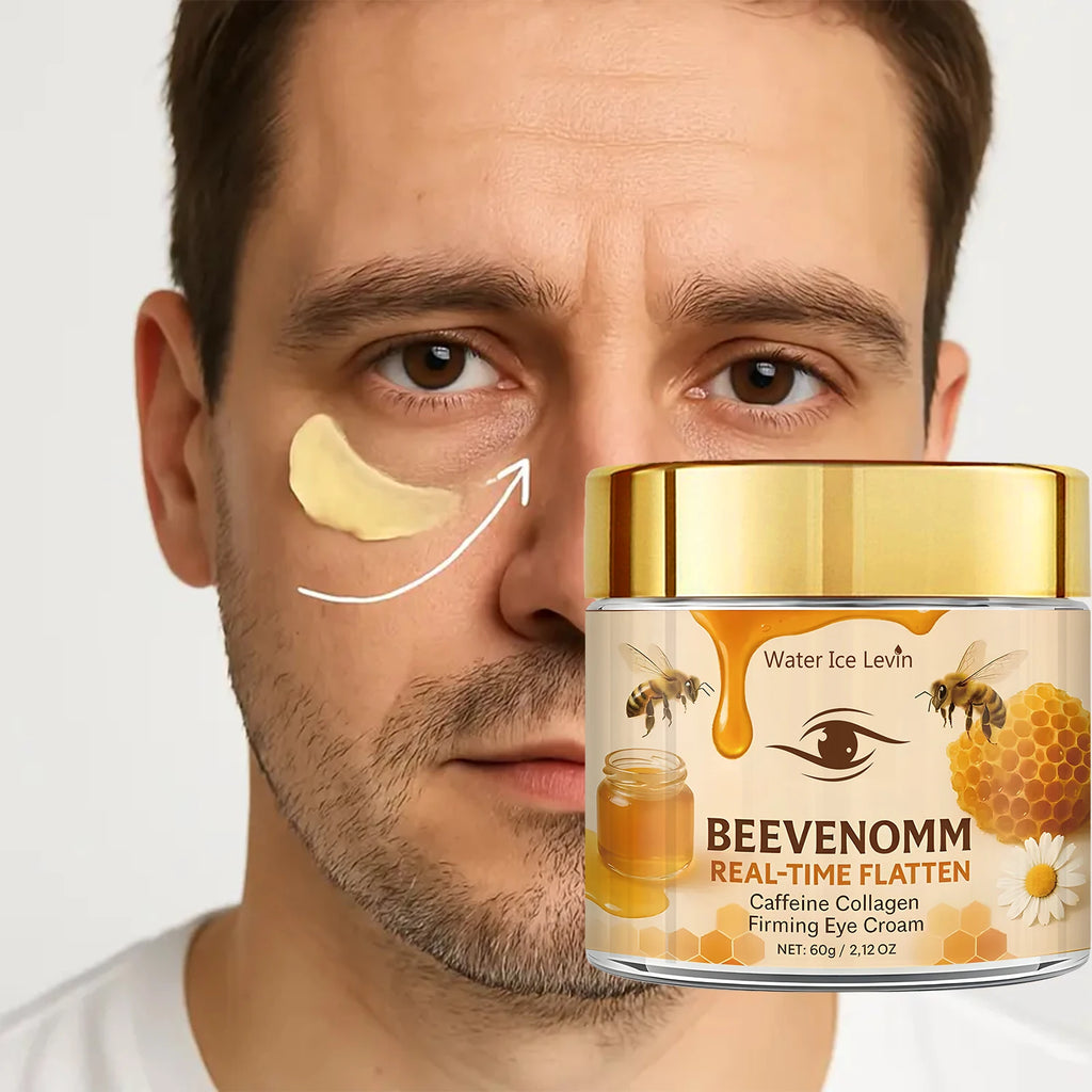 Bee Venom & Caffeine Firming Eye Cream - Collagen & Hyaluronic Acid Formula to Reduce Dark Circles, Wrinkles & Revitalize Skin. Qme