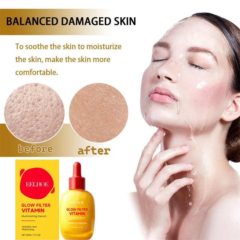 Vitamin C Serum Strengthens Skin Barrier Brightening Face Essence Deep Hydrating Nourishing Anti-Dryness Korean Facial Skincare Qme