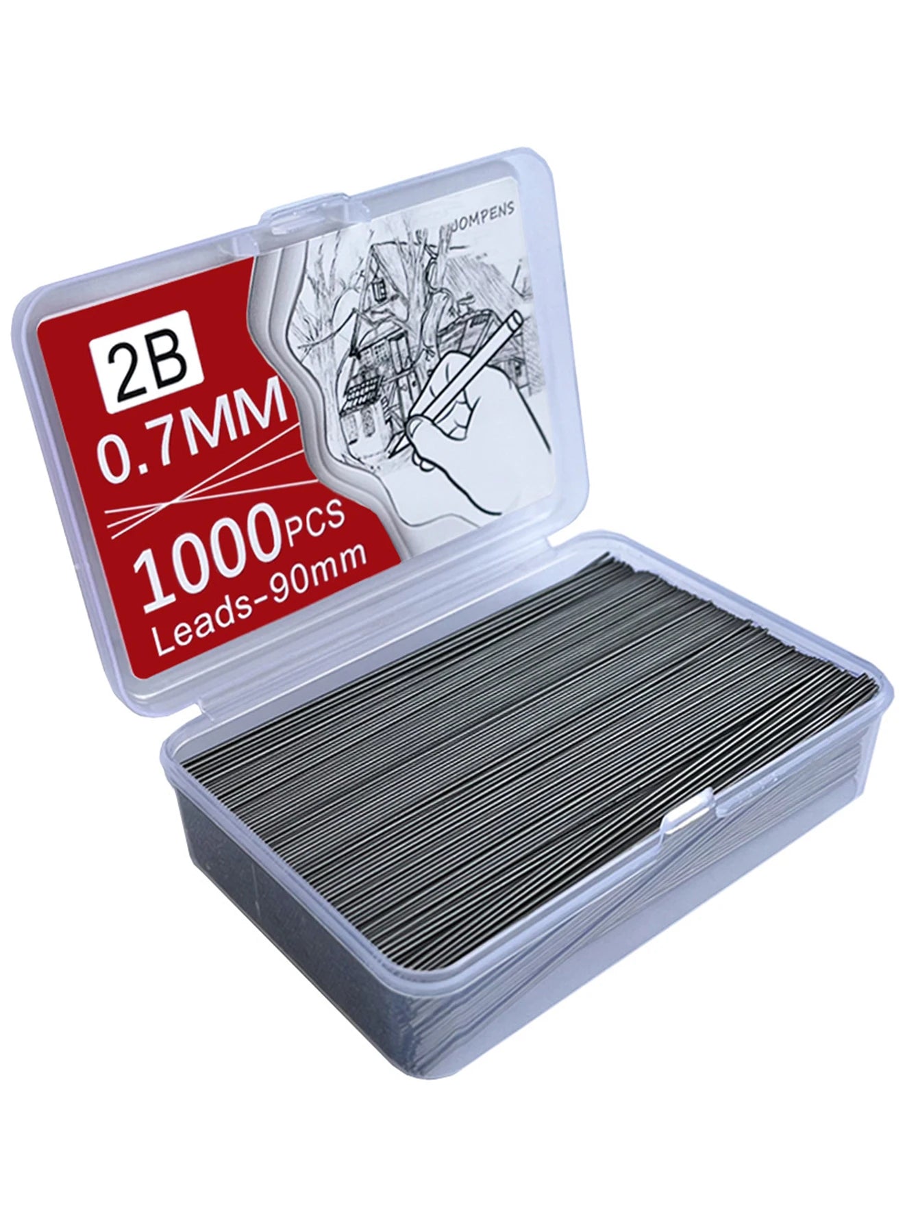 250-1000Pcs Mechanical Pencil Lead Core 0.5 0.7 0.9 1.3 2.0mm Large Capacity Replaceable Pencil Refills Student Stationery Qme 0.7mm