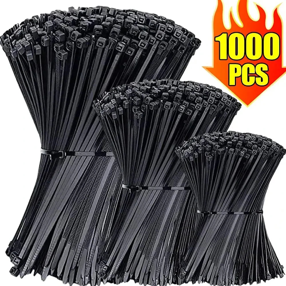 100PCS Nylon Self-Locking Cable Ties Durable Zip Ties Wire Organizer Straps Loop Wrap Fastening for Home Office Cable Management Qme