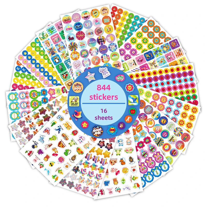 Reward Stickers 844 Encouragement Stickers-Motivational Teacher Classroom Reward Sticker Motivate students Family Reward Sticker Qme 844Pattern 16 Sheets