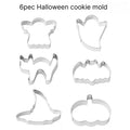 A 12 piece set of stainless steel Halloween cookie molds DIY baking tools Cute cartoon cookie molds Pumpkin skull cookie touch Qme 6PCS biscuit mold
